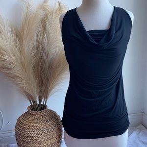VTG Y2K Cache black scoop neck sleeveless blouse XS